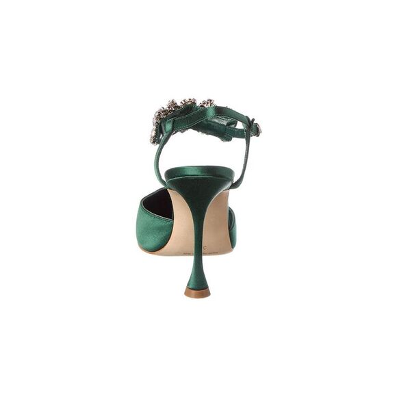 Manolo Blahnik Mabina 105 Satin Pump, Green - Picture 3 of 5
